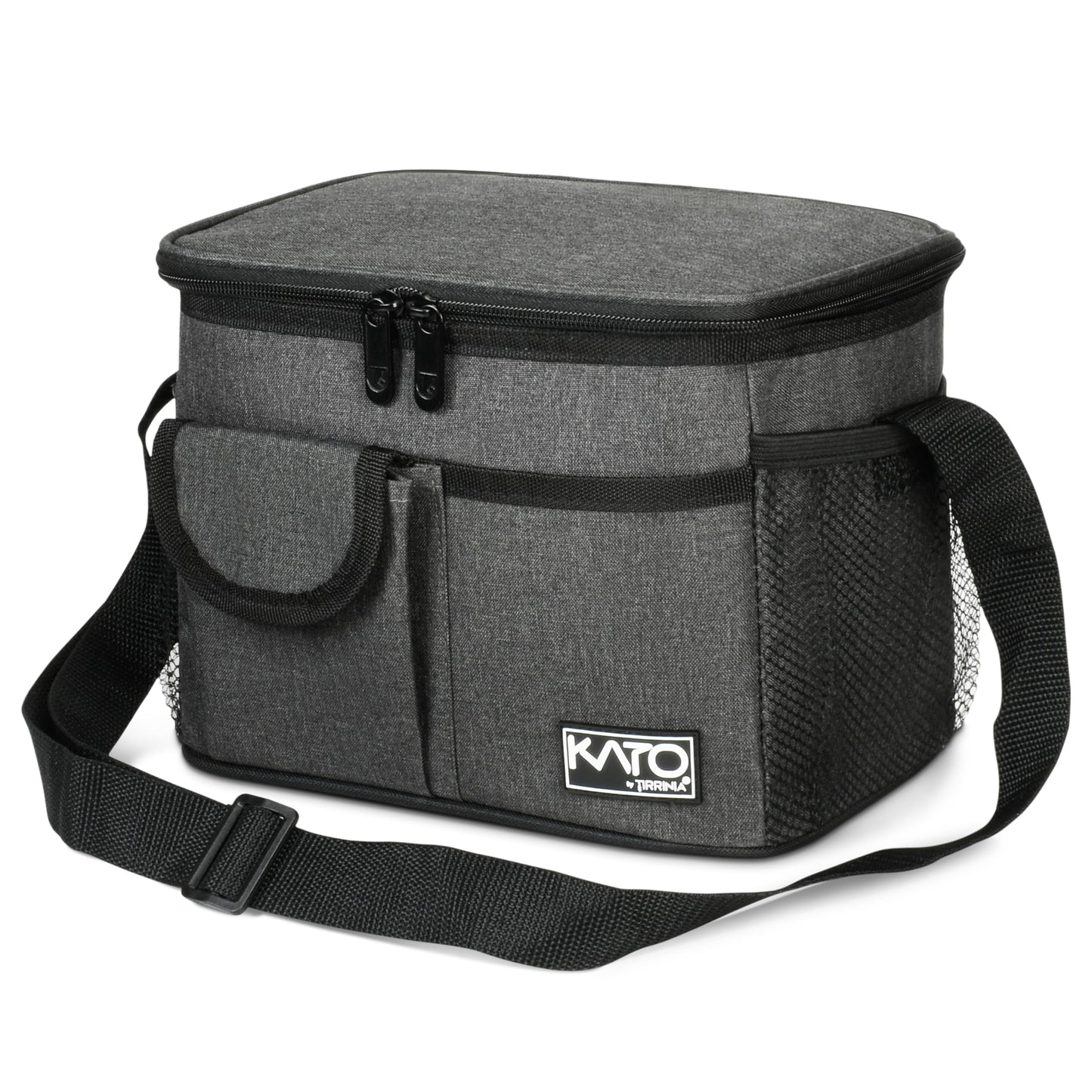 Tirrinia Insulated Lunch Bag for Women Men, Leakproof Lunch Box Containers for Adult, Work, School, Soft Lunchbox for Kids,Boys, Adult Cooler Bag for Picnic Hiking Beach,Charcoal
