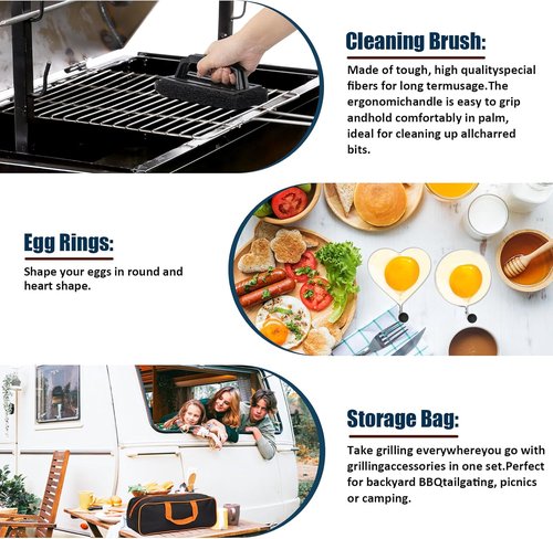 Blackstone 18-Piece Griddle Accessories Kit | Premium Grill Spatula Set with Basting Cover & Scraper for Outdoor BBQ