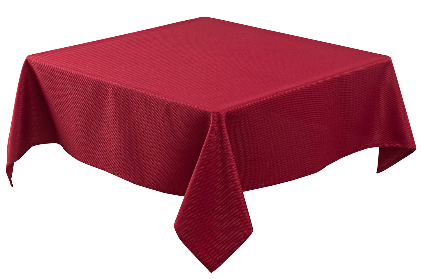 Biscaynebay Textured Fabric Christmas Square Tablecloths 54x54 Inches, Red Water Resistant Spill Proof Tablecloths for Dining, Kitchen, Wedding and Parties, Machine Washable