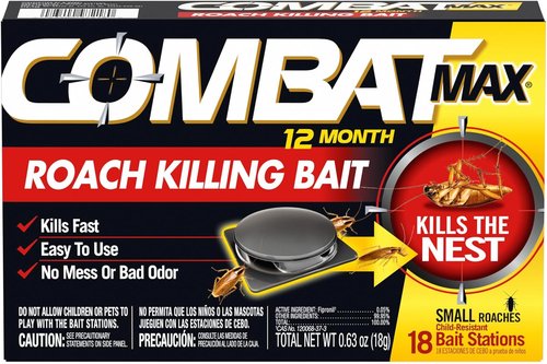 Combat Max Roach Bait Stations - Child-Resistant 12-Month Roach Killer | 18 Count Pack