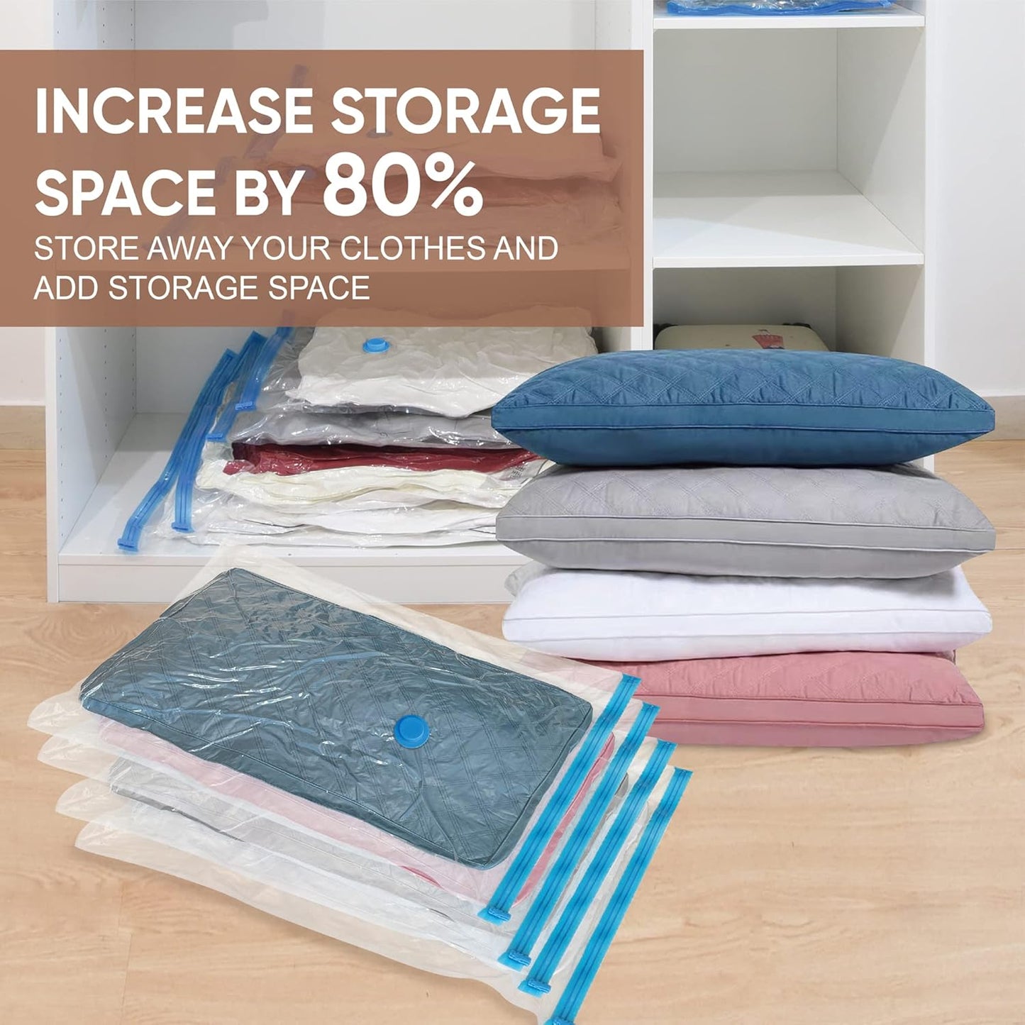 Roomimaster Vacuum Storage Bags - Space Saver for Clothing & Bedding | 10 Small Bags for Travel