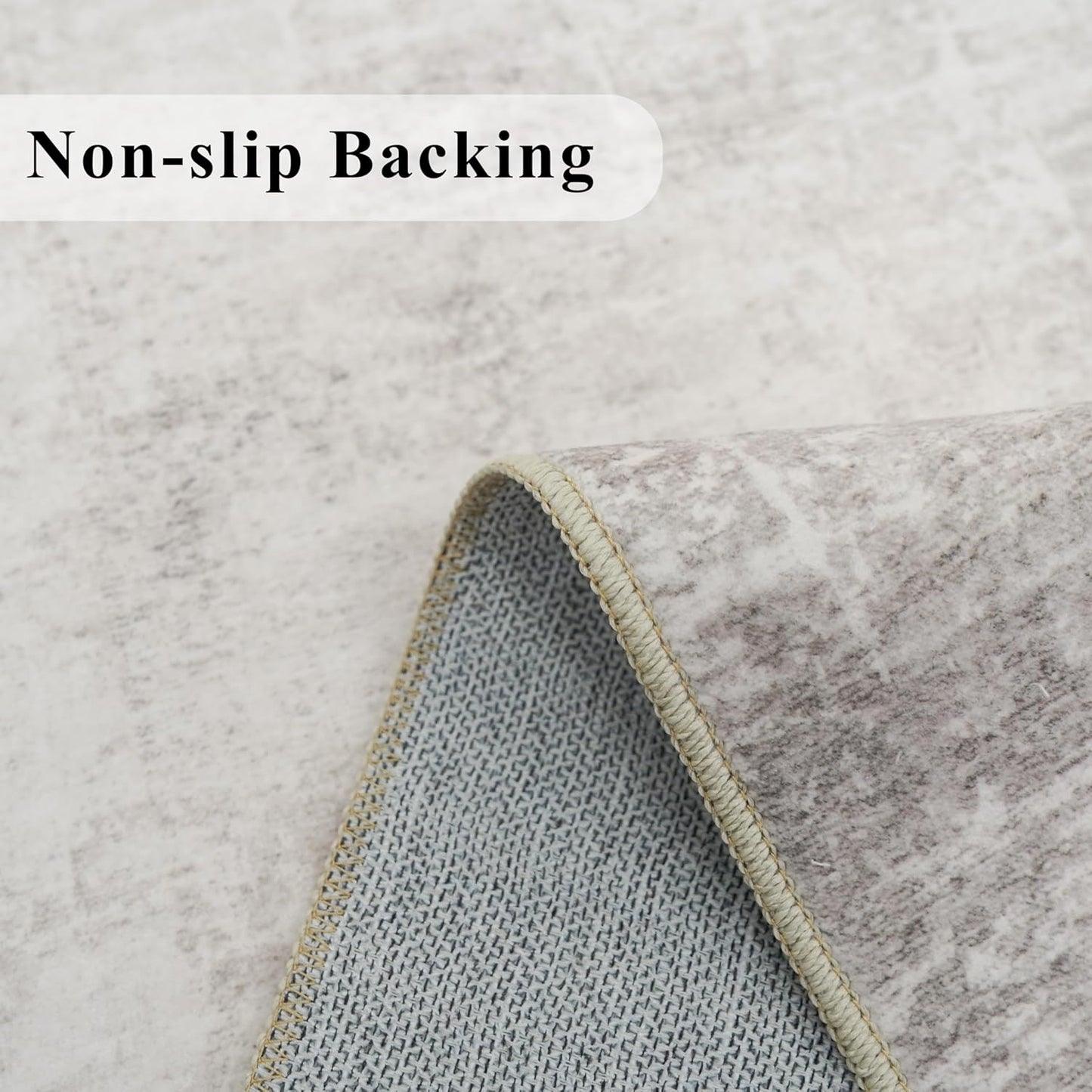 Skiennix 4x6 Area Rug - Washable Non-Slip Abstract Carpet for Living Room & Bedroom | Stain Resistant, Beige/Cream