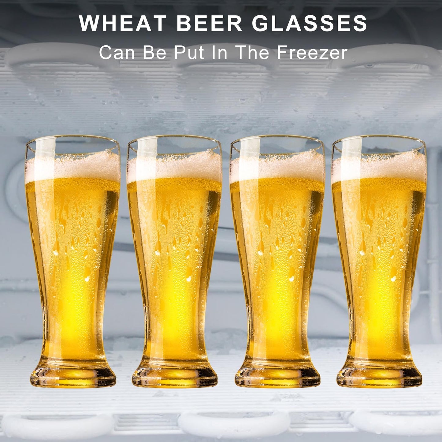 PARACITY Beer Glasses 14 oz, Pint Glasses Set of 4, Pilsner Wheat Beer Glasses, Glasses Drinking Set, Glassware Gift for Men