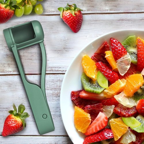 EWUVP Grape Cutter - Safe Stainless Steel Slicer for Toddlers | Ideal for Fruits & Vegetables (Green)