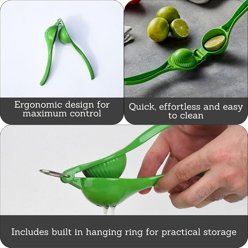 IMUSA Lemon & Lime Manual Squeezer - Max Juice Extraction Citrus Juicer, Green (Pack of 6)