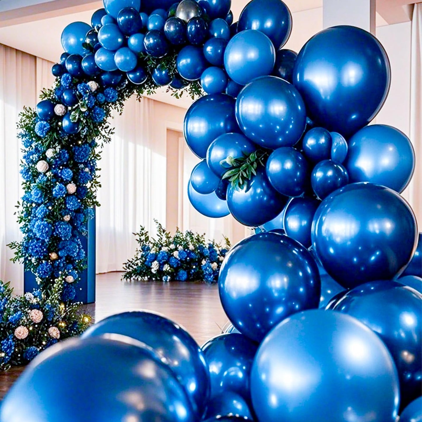 PartyWoo Metallic Blue Balloons 4pcs 36 Inch Chrome Blue Latex Helium Balloons for Graduation Wedding Baby Shower Engagement Baby Shower Wedding Bachelorette Birthday Party Decorations Blue-G106