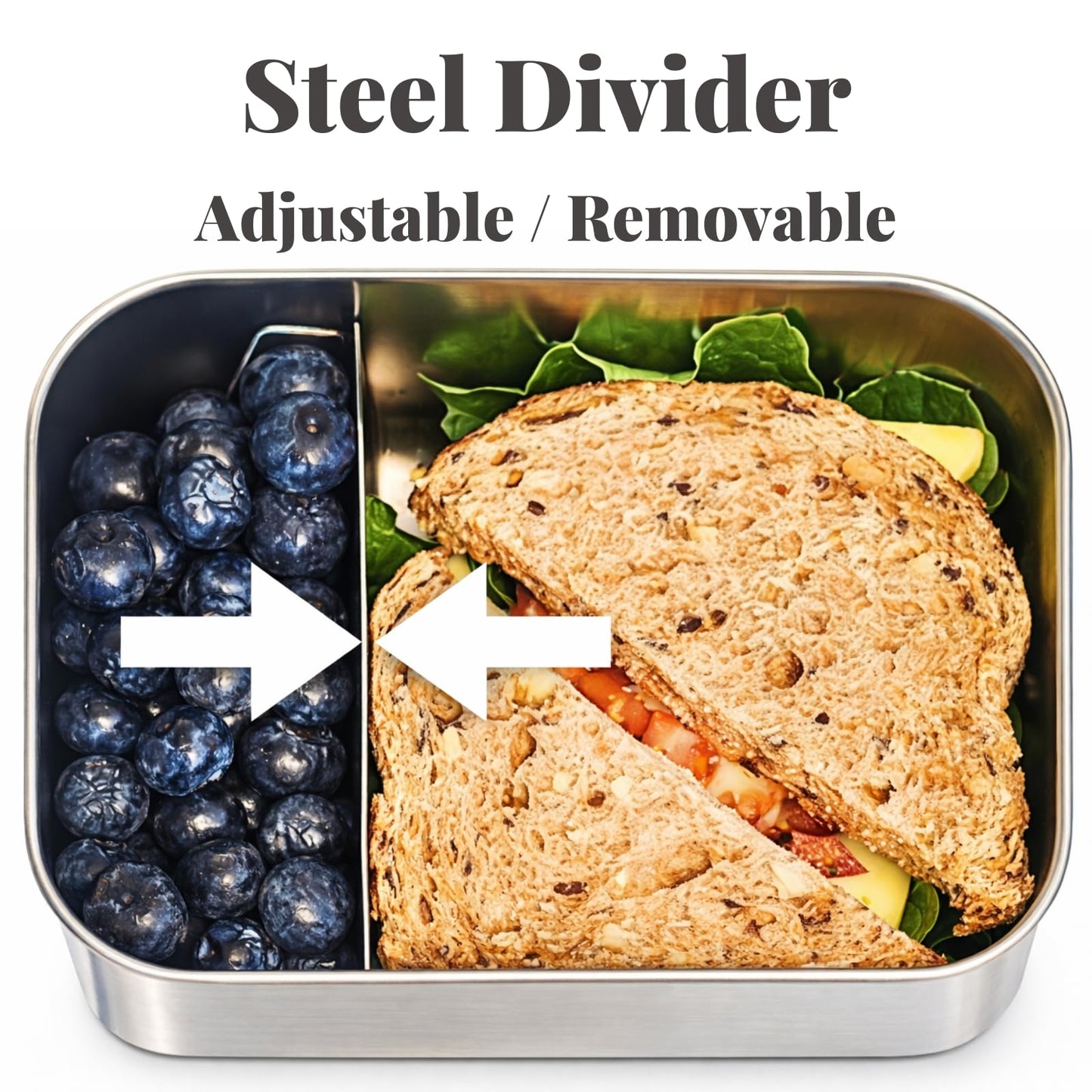Modaniam 27 OZ Leak proof Stainless Steel Lunch Box containers, Stainless Steel Lunch Containers, Bento box, Metal Lunch Containers, Snacks container, Black, Small - 27 Oz+ 2 * 6.5Oz