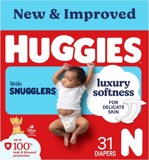 Huggies Newborn Diapers - Little Snugglers for Babies Up to 10 lbs | 31 Count Pack