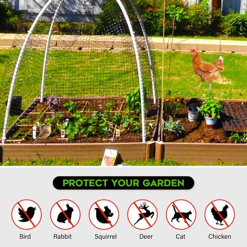 FEED GARDEN Heavy Duty Deer Netting - UV-Protected 7x100ft Garden Fence with 3/4" Fine Mesh & Accessories