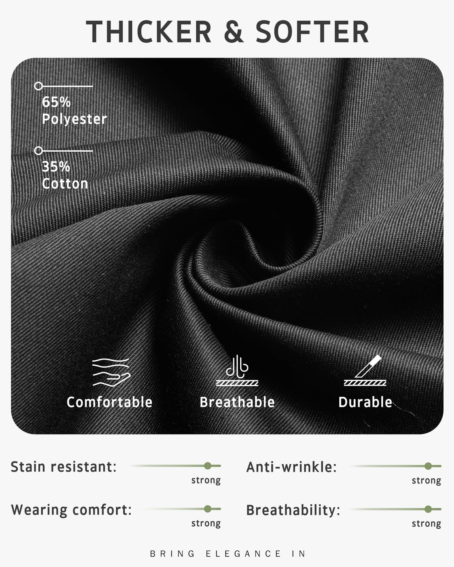 Syntus Chef Apron for Men Women Kitchen Cooking Apron with Pockets, Adjustable Bib Aprons Stain Resistant, 1 Pack Black