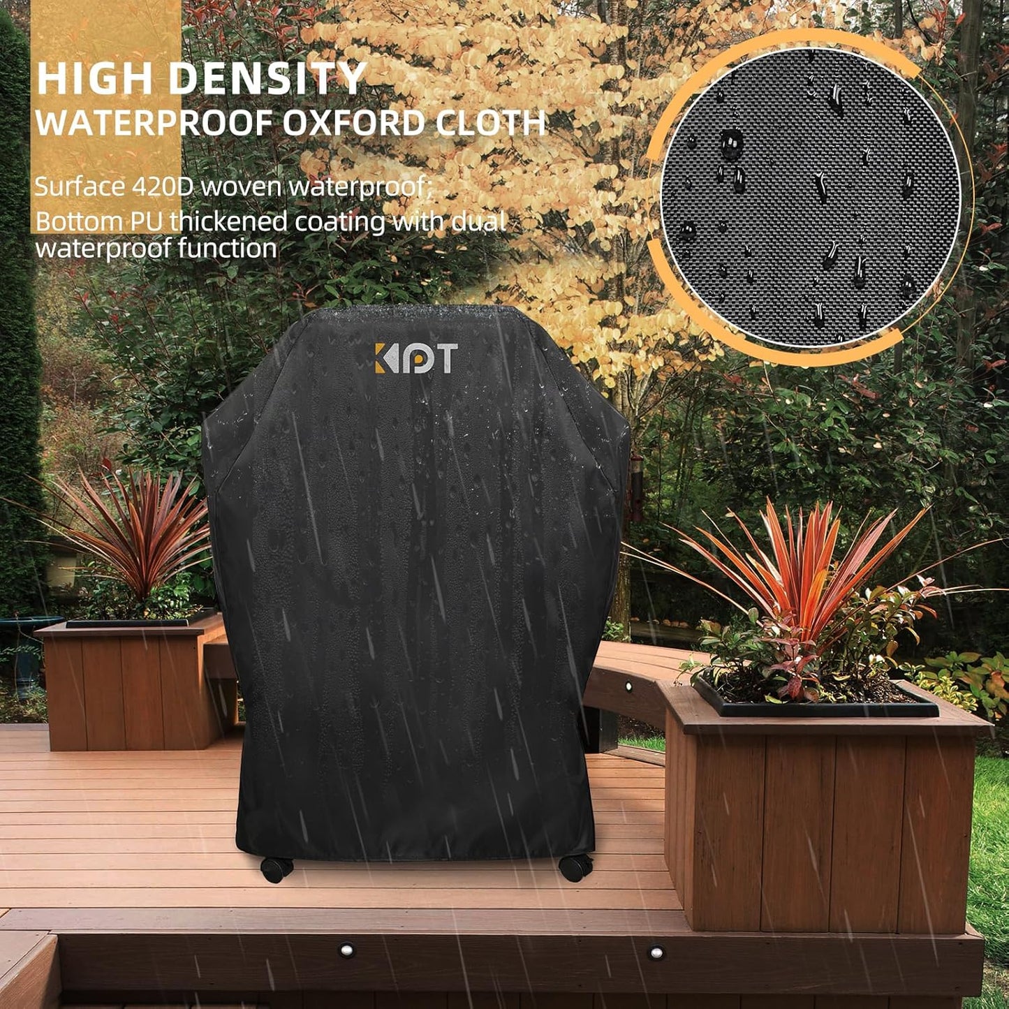 KPT 30 Inch Grill Cover - Heavy Duty Waterproof 420D BBQ Cover with Air Vent & Buckle | UV & Fade Resistant for Weber, Nexgrill, Char Broil