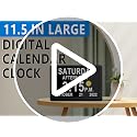 11.5 Inch Digital Clock with 27 Alarms Loud Talking Time & Remote - Black