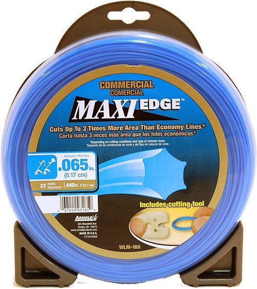 Arnold WLM-165 Maxi-Edge String Trimmer Line - Commercial Grade, Universal Fit, 22 Refills, .065-Inch x 440-Foot, Blue