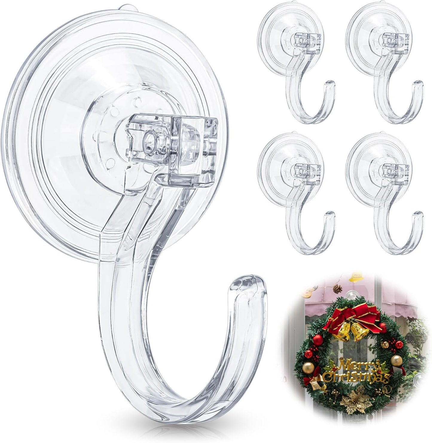 Antimbee Wreath Hangers - Extra Large Suction Cup Hooks for Front Door | Heavy Duty 1.9" Holds Up to 18 Lbs