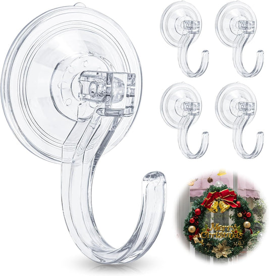 Antimbee Wreath Hangers - Extra Large Suction Cup Hooks for Front Door | Heavy Duty 1.9" Holds Up to 18 Lbs