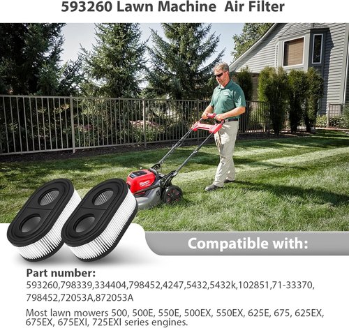 593260 Air Filter - Professional Lawn Mower Replacement Filters for 725EXI, 675EXI, 675EX | 2PCS