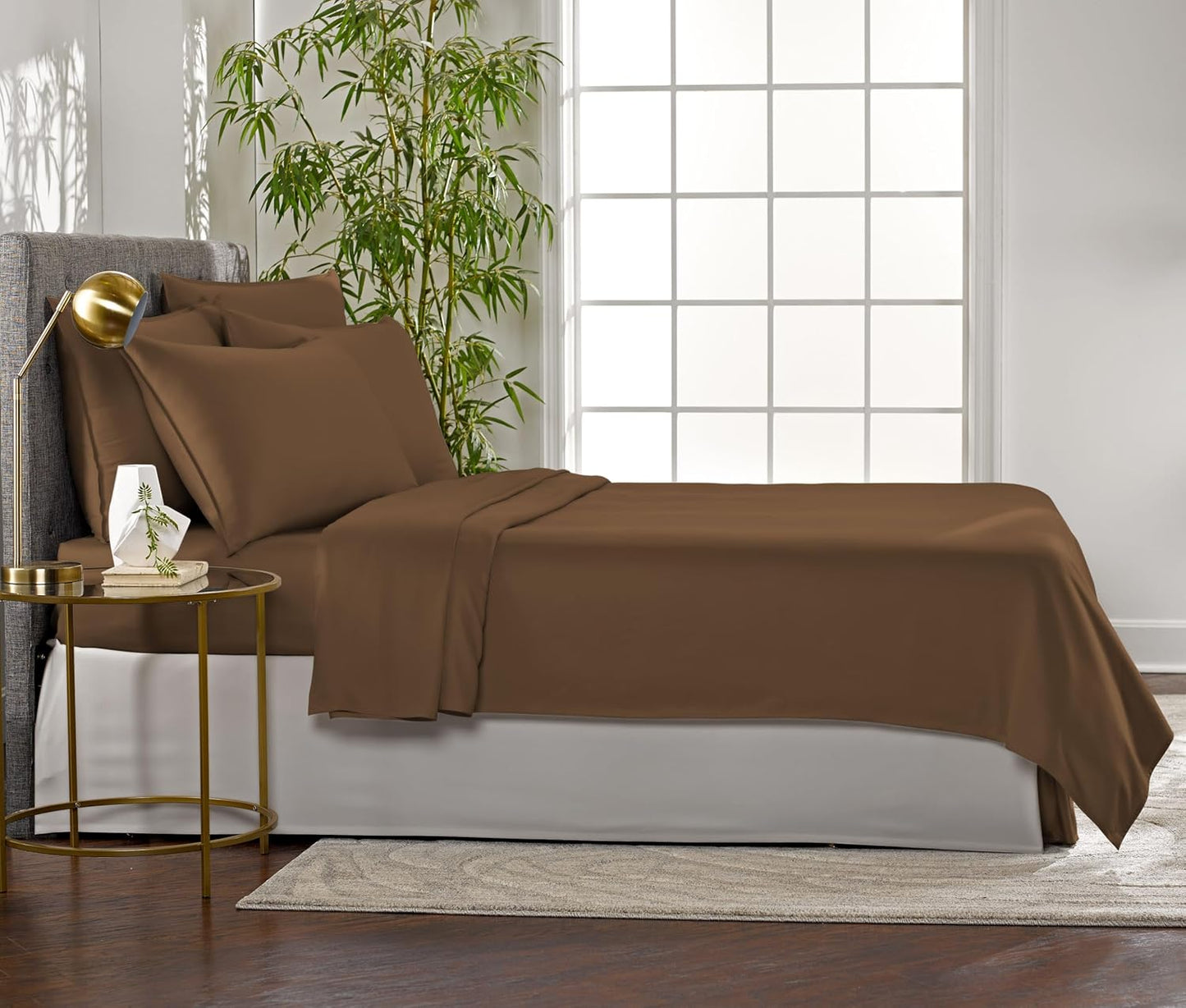 Pure Bamboo Twin Sheets - Luxuriously Soft 100% Organic Viscose Bed Sheet Set | Cooling Comfort in Coconut Husk