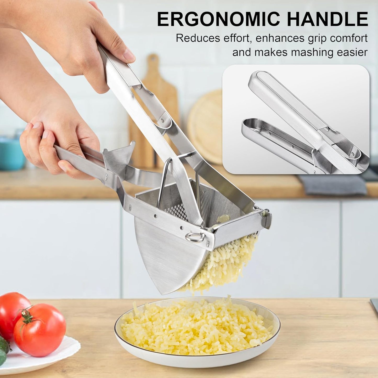 MyLifeUNIT Potato Ricer - Stainless Steel Masher with Extra Large Capacity & Ergonomic Grip
