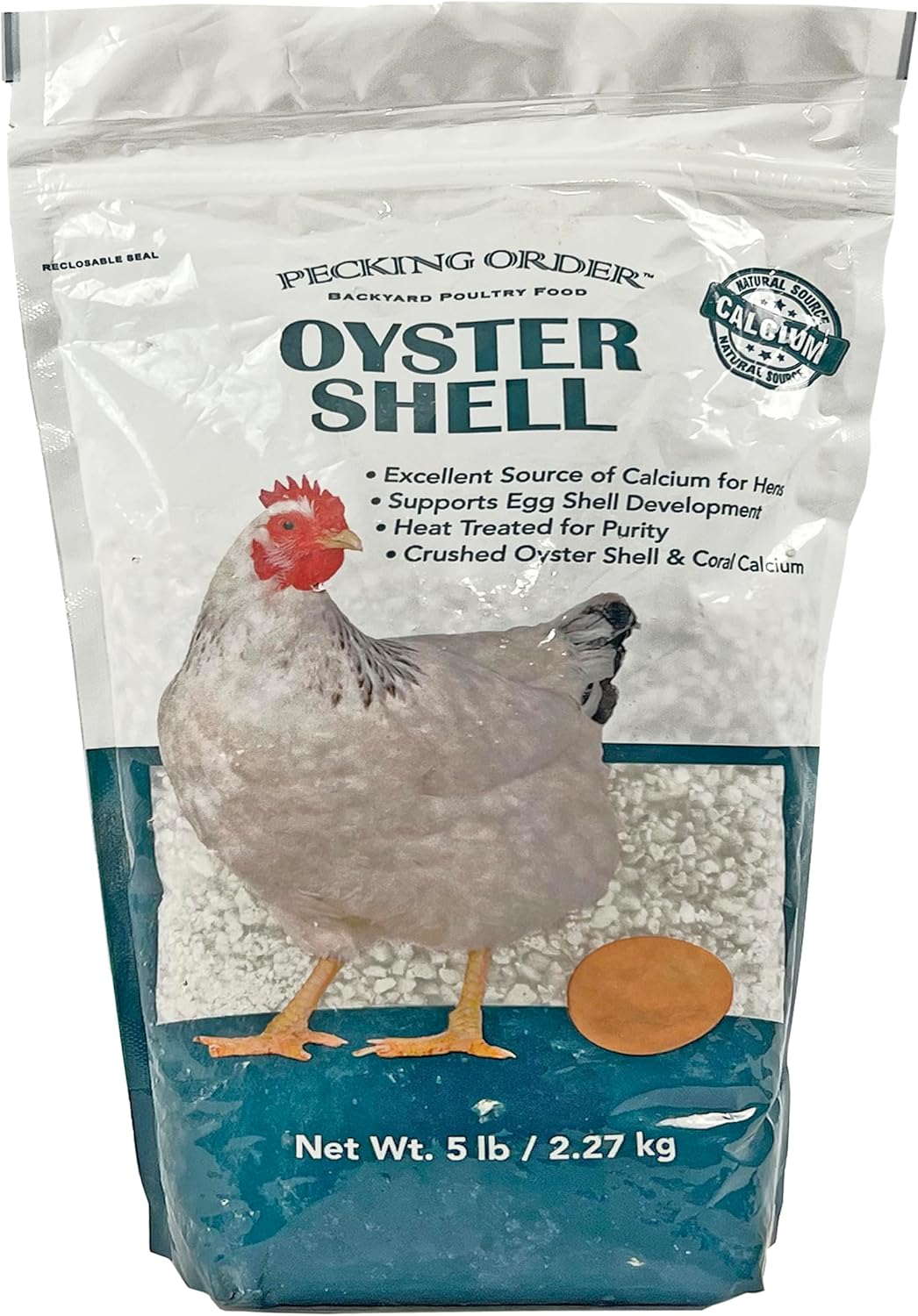 Pecking Order Oyster Shell - Calcium Supplement for Strong Eggshells in Laying Hens | 5 LB