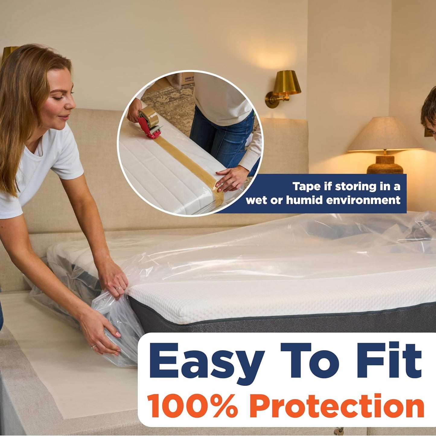 Mattress Bags for Moving - Full Size Plastic Cover for Storage & Disposal | XL 54 x 100 x 14 Inch