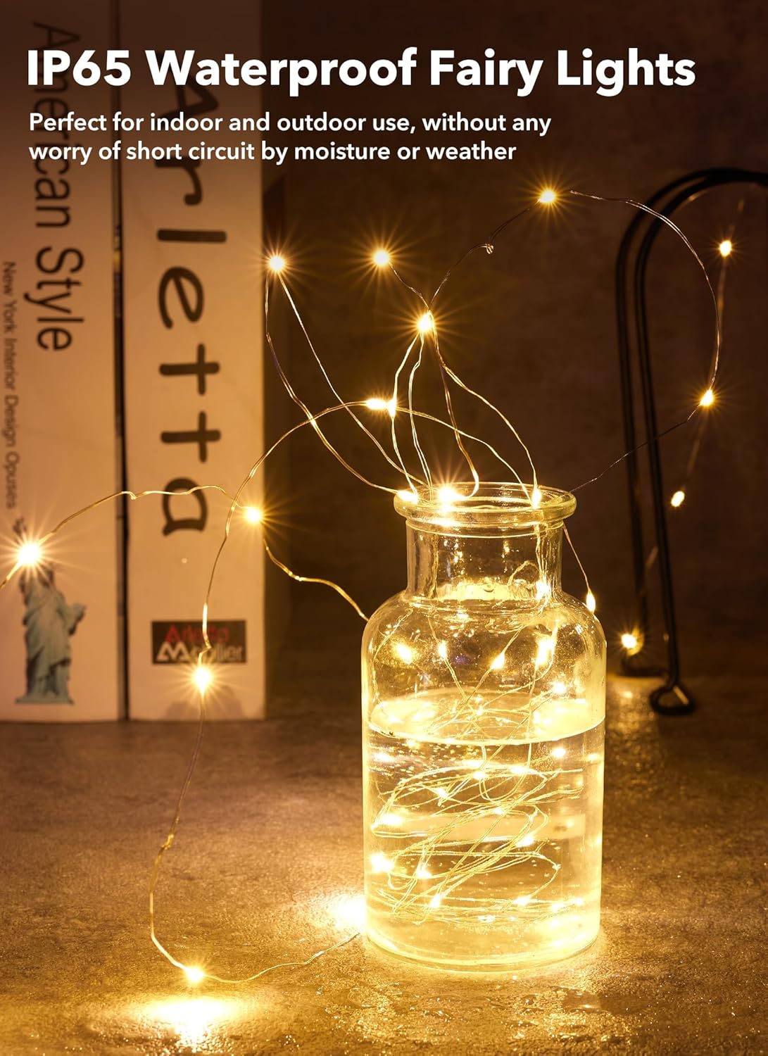Minetom 6 Pack Fairy Lights - Battery Operated 20 LED Waterproof Silver Wire for DIY Crafts & Wedding Decor