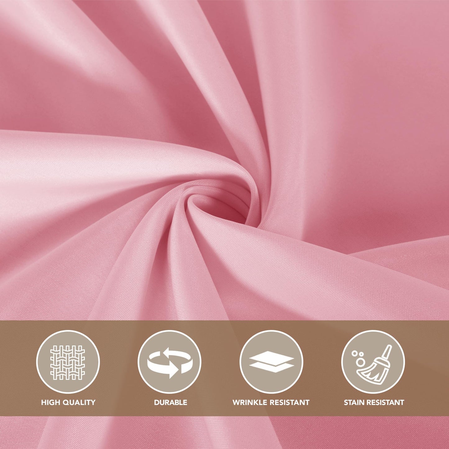 sancua Round Tablecloth 132 Inch Diameter, 6 Pack - Circle Polyester Fabric Table Cloth for Wedding Party Reception Banquet Birthday, Washable Formal Table Cover (Fit 54-96 Inch Tables), Pink