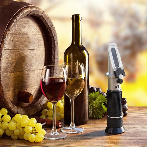 GYE Brix Refractometer with ATC, Dual Scale - Specific Gravity & Brix, Hydrometer in Wine Making and Beer Brewing, Homebrew Kit