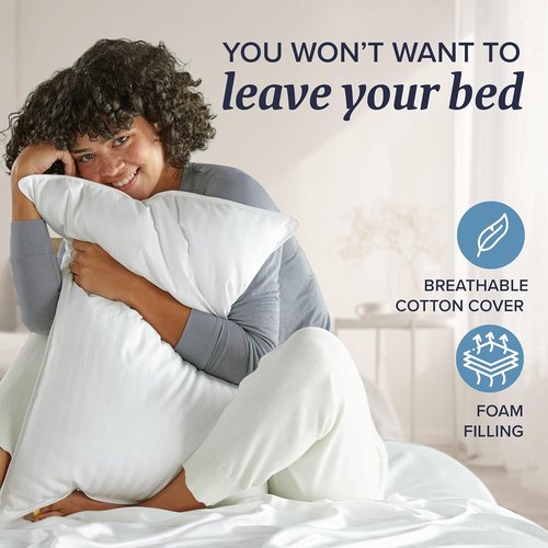 Beckham Hotel Collection Shredded Memory Foam Pillows - Adjustable Cooling Queen 2-Pack for All Sleepers