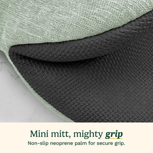 Cuisinart Mini Oven Mitts – 5.5” x 7” Heat-Resistant Kitchen Mitts for Oven with Non-Slip Neoprene Palm, Cotton Filling, and Fabric Loop – Durable Oven Mitt Set for Cooking & Baking (Chambray)