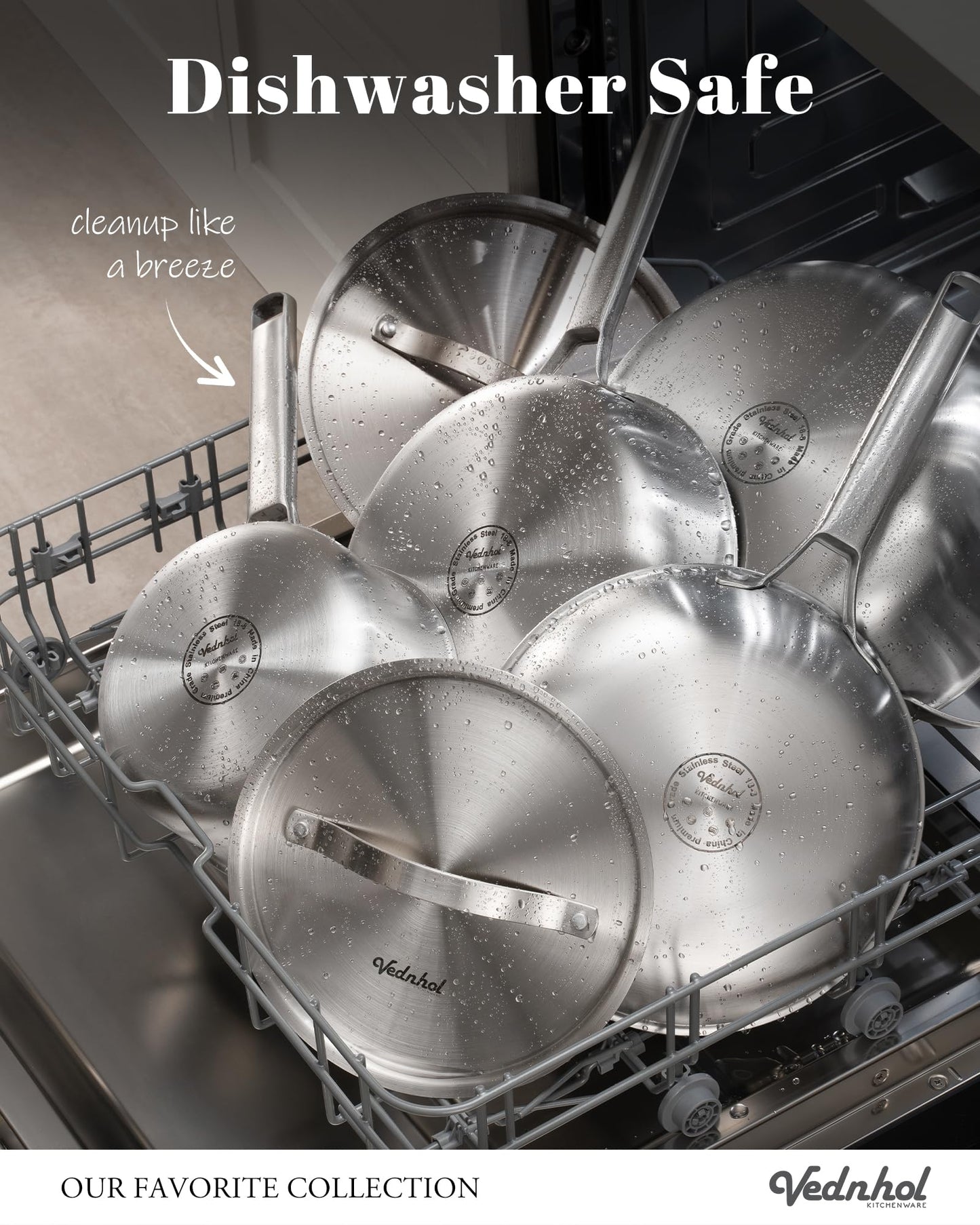 Stainless Steel Cookware Set, 8 Pcs Tir-Ply Pots and Pans Set, PFOA&PTFE Free, Dishwasher&Oven Safe, Kitchen Induction Compatible, ollas de acero inoxidable para cocinar