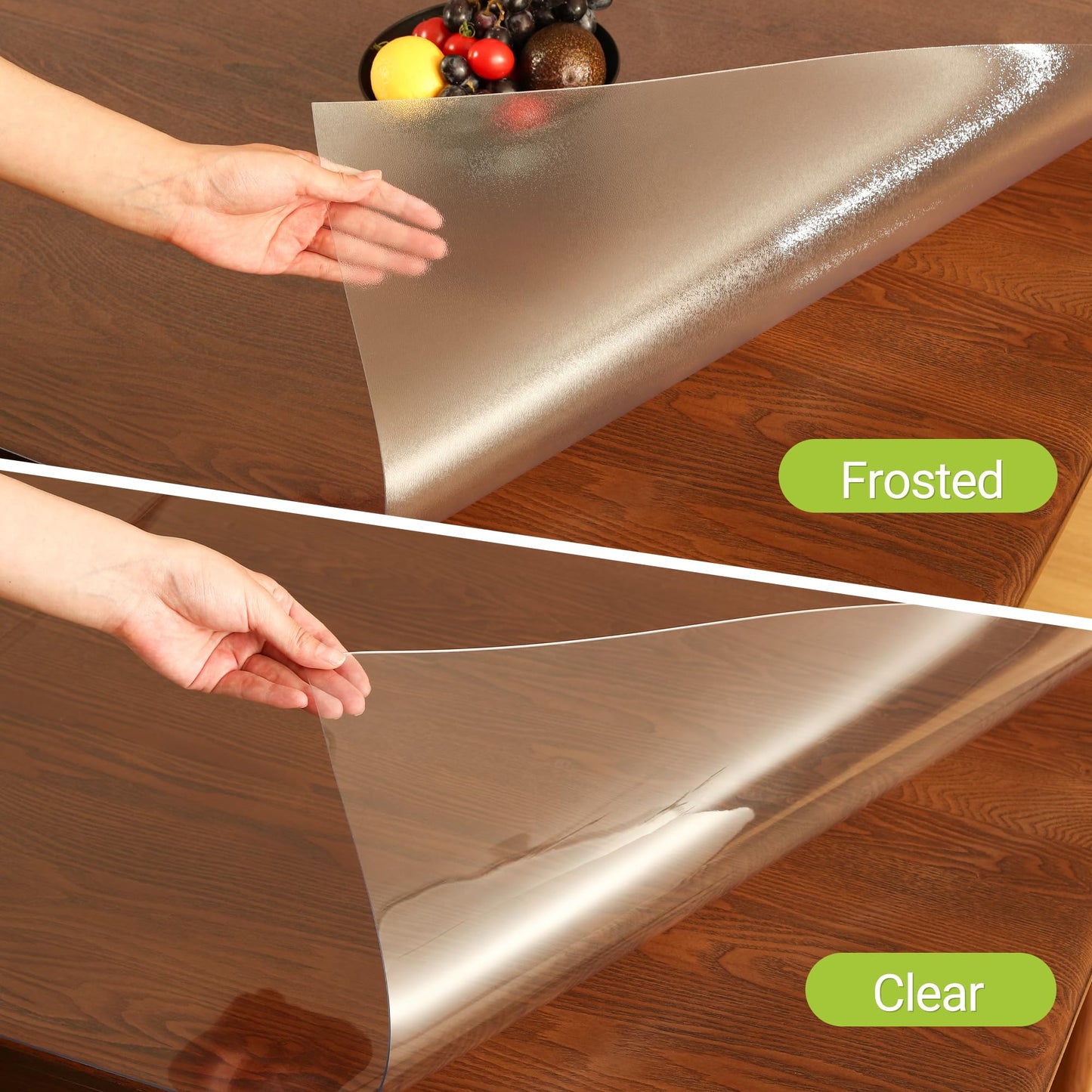 ETECHMART Clear Plastic Table Cover Protector Rectangle 40 x 78'', 2.0mm Thick Waterproof Transparent Table Protector for Dining Table, Non-Slip Heat Resistant Clear Desk Mat for Kitchen Office