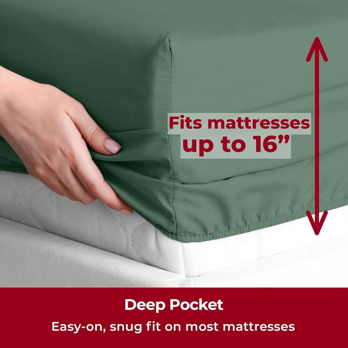 Mellanni Twin Sheets Set | 3-Piece Iconic Collection - Hotel Luxury, Extra Soft, Cooling, Stain Resistant (Emerald Green)