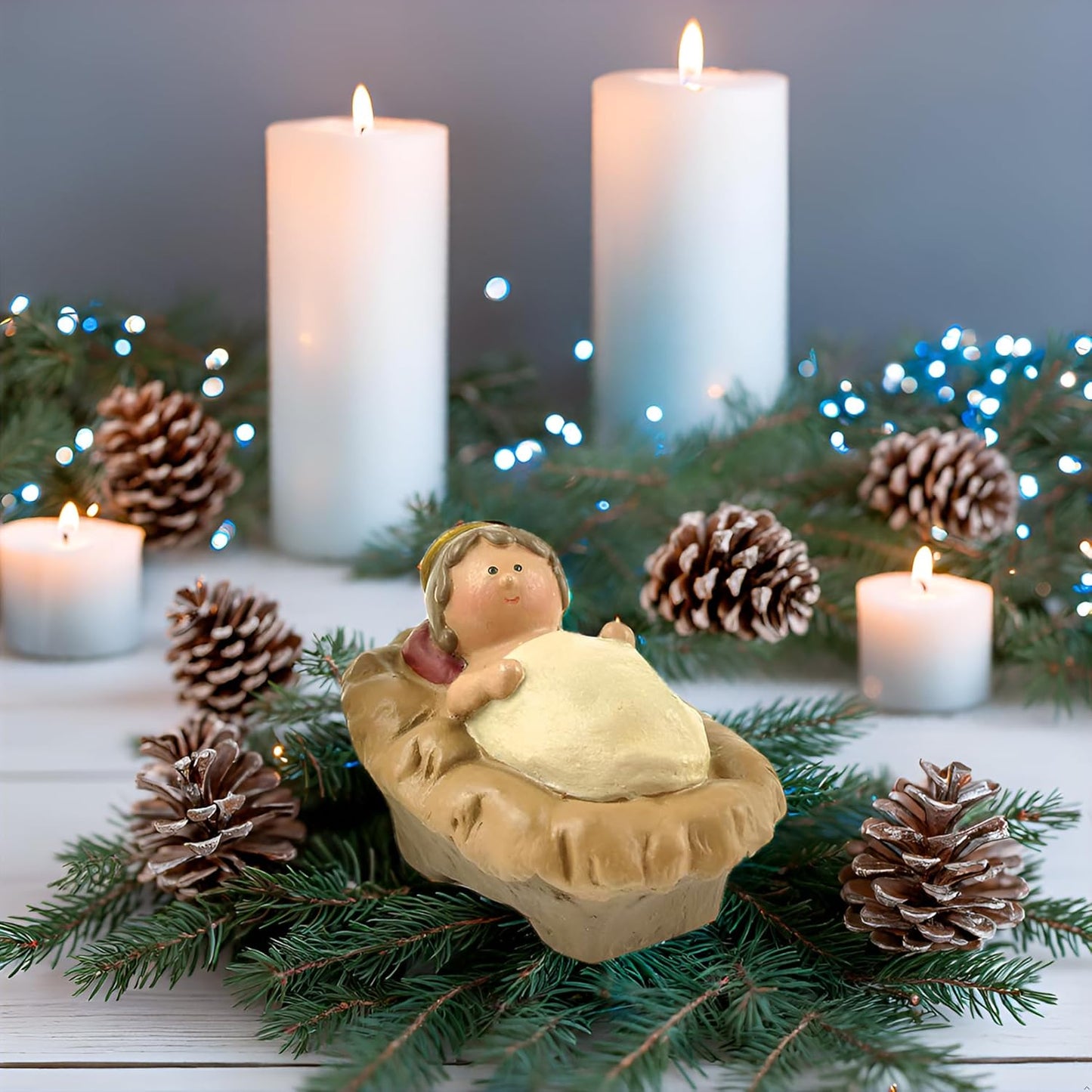 Miniature Holy Family Nativity Figurine - 2.56 Inch Tabletop Christmas Decoration