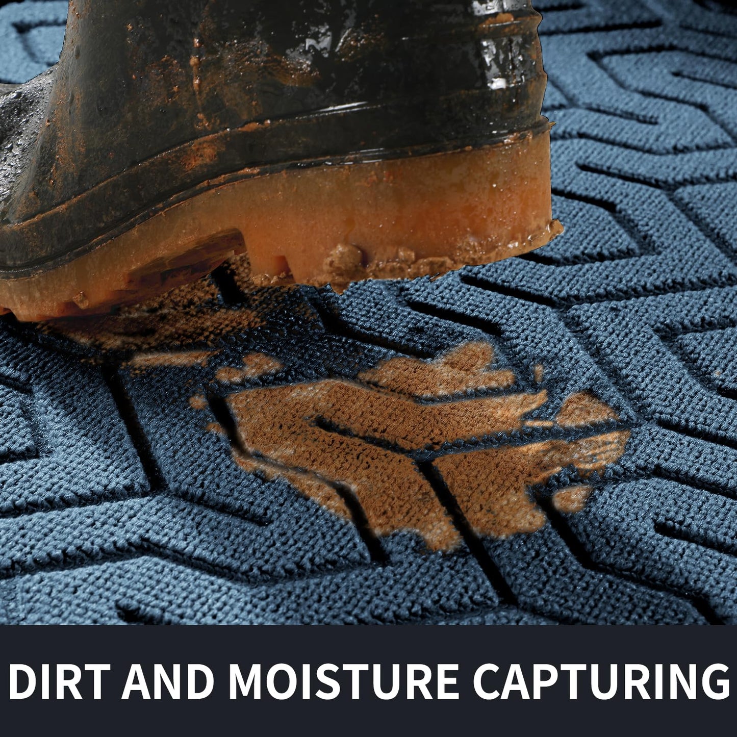 Yimobra Front Door Mat Outside Entrance, 47x32 Waterproof Outdoor Indoor Welcome Mats, Heavy Duty Doormat, Low Profile, Non Slip Garge Porch Entryway Mat, Easy Clean, Blue