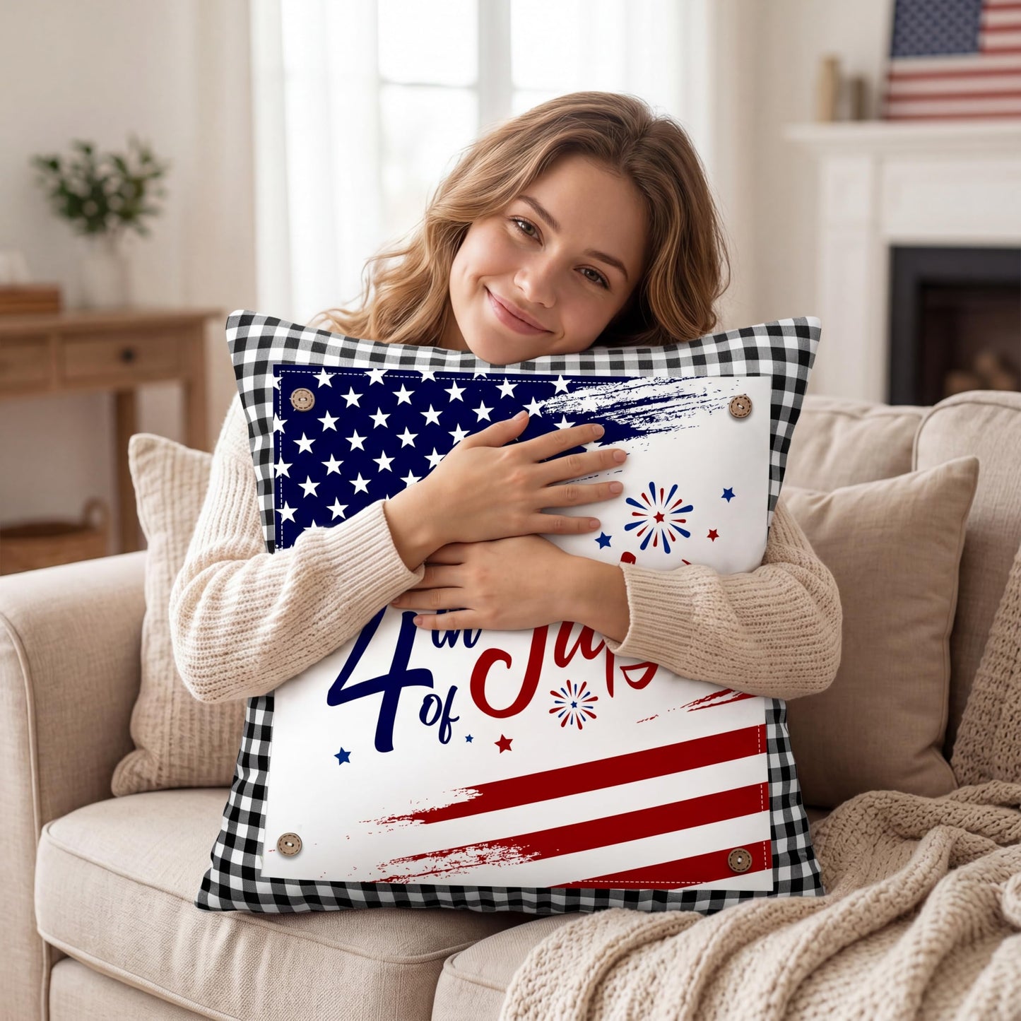 Hahafelt Set of 13 Seasonal Holiday Throw Pillow Covers 18x18 in with 12 Interchangeable Panels Spring Summer 4th of July 250th Anniversary Decorative Square Pillowcase for Farmhouse Sofa Home Decor