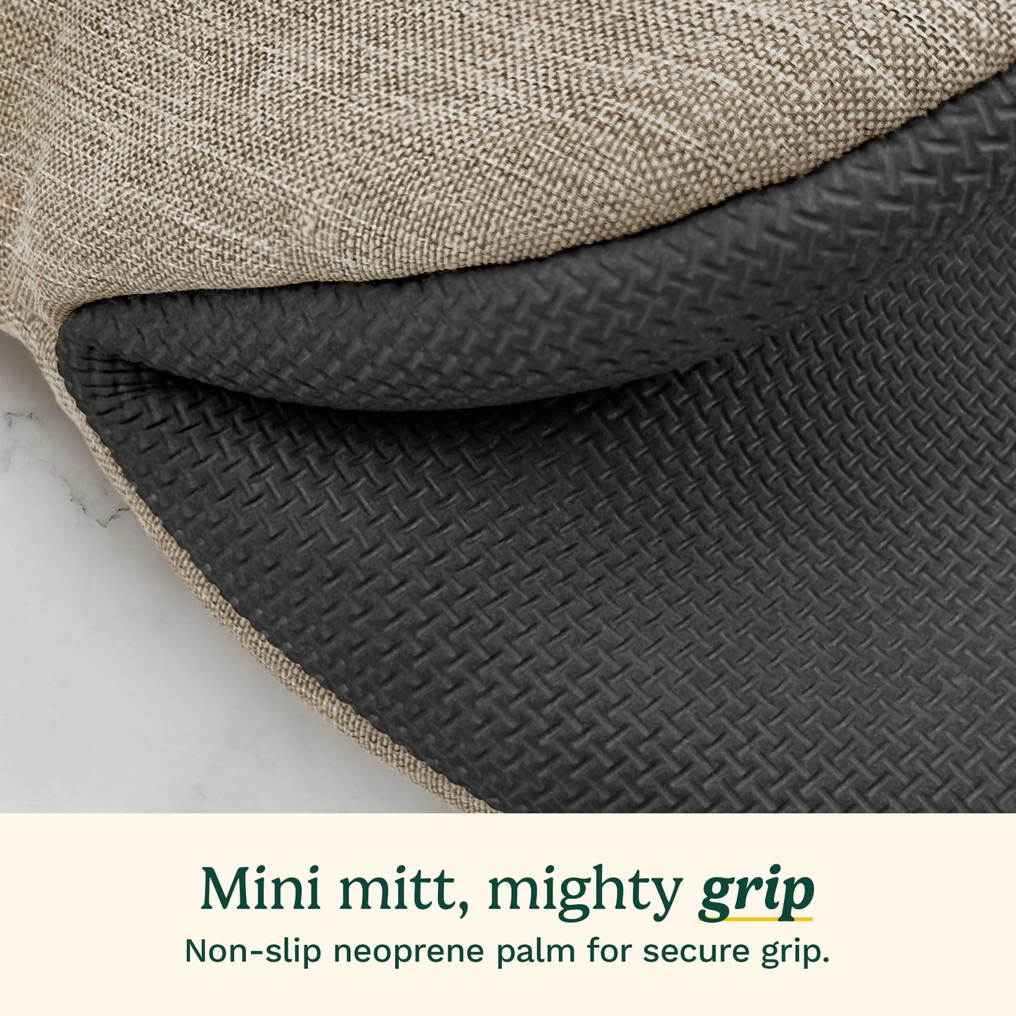 Cuisinart Mini Oven Mitts – 5.5” x 7” Heat-Resistant Kitchen Mitts for Oven with Non-Slip Neoprene Palm, Cotton Filling, and Fabric Loop – Durable Oven Mitt Set for Cooking & Baking (Chambray)