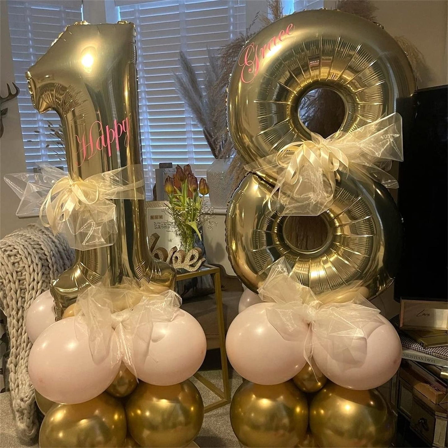 Champagne Gold 8 Balloons, 40" Giant Helium Foil Number 0-9 Light Gold Birthday Balloon for Boys Girls, Self Inflating Digit 8 Balloons for Women Men Anniversary Graduation Party Decorations Supplies