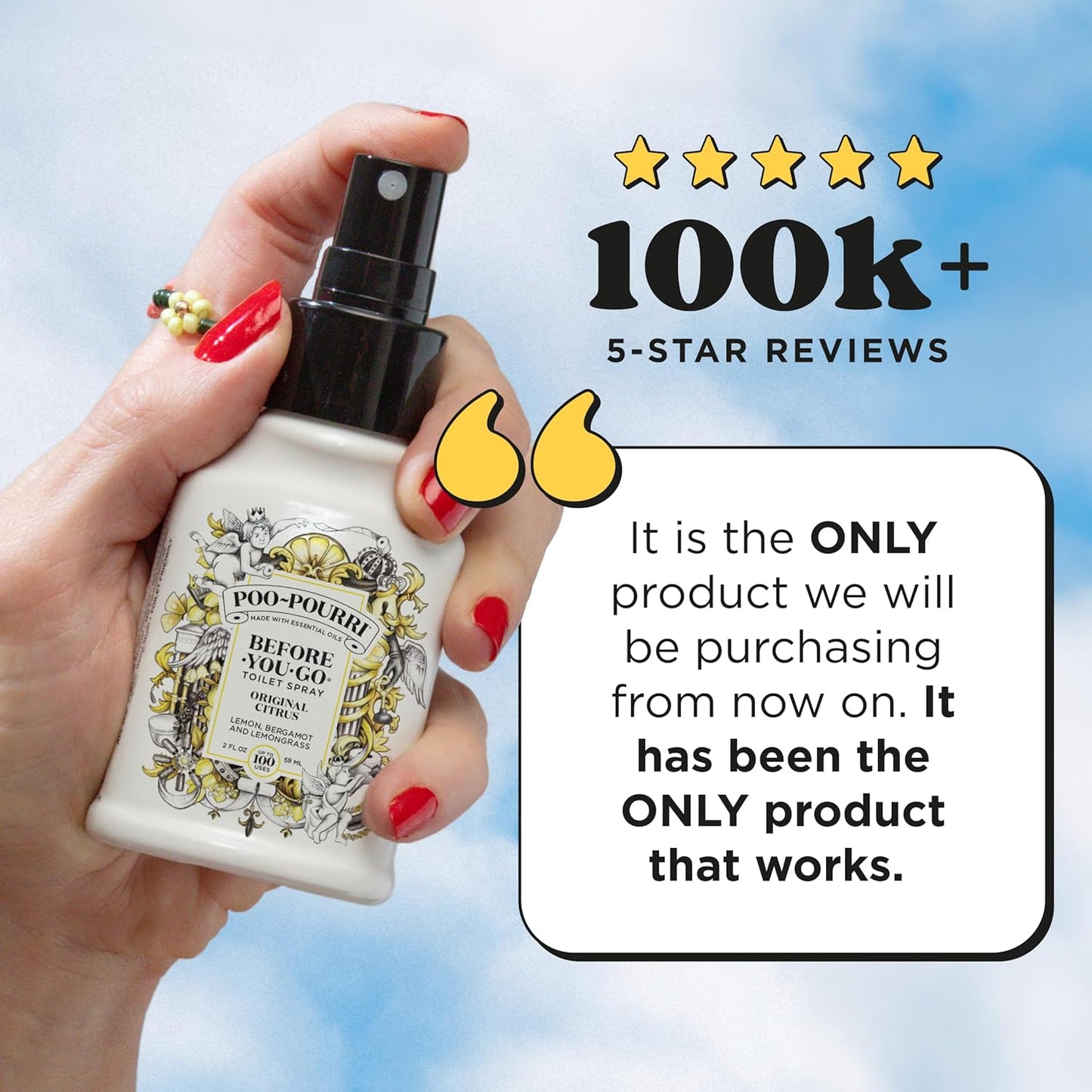 Poo-Pourri Toilet Spray - Original Citrus Scent | Plant-Based Odor Deodorizer | 4 Fl Oz, Up to 200 Uses