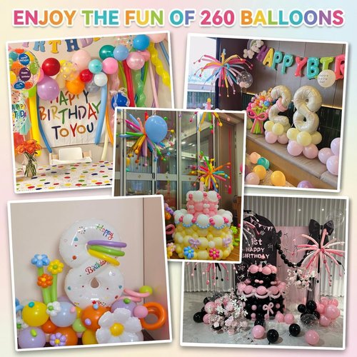 Clear 260 Balloons - 100Pcs Thick Latex Long Twisting Balloons for Wedding & Party Decorations