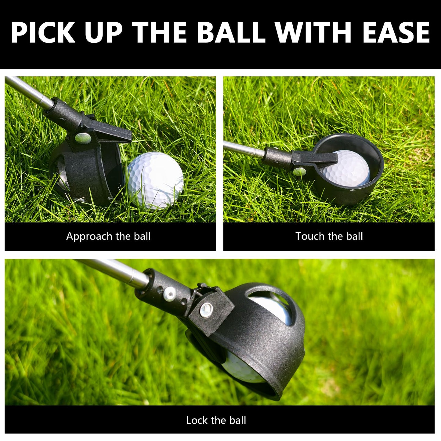 QPPKII 6Ft/9Ft Golf Ball Retriever for Water Telescopic, Ball Retriever Tool Golf Ball Grabber, Golf Accessories Gifts for Men Women