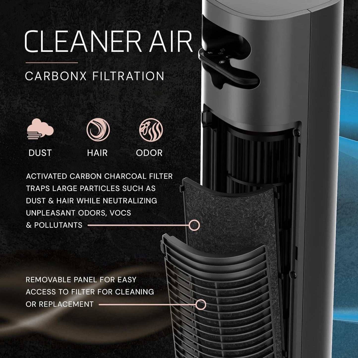Lasko Pinnacle 40” Tower Fan - Quiet 24dB Operation, 90° Oscillation, 24-Hour Timer, Remote Control