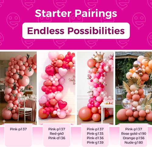 Bezente Dusty Pink Latex Party Balloons - 150 Pack 5-Inch Matte Blush Pink Helium Balloons for Celebrations