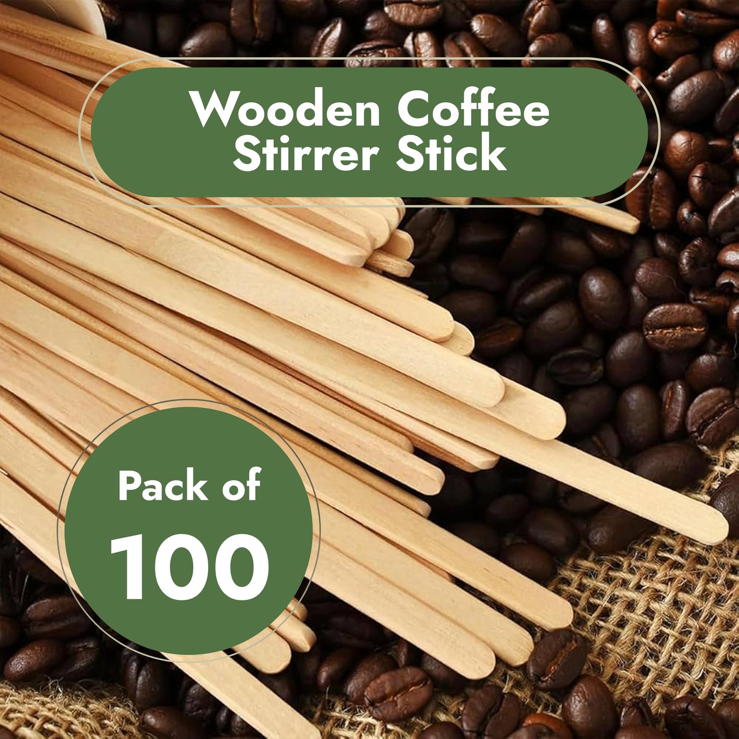 Perfect Stix Wooden Coffee Stirrer Stick, 7-1/2" Length (Pack of 100) - Packaging May Vary