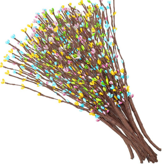 Juinte 12 Pcs Easter Berry Garlands 9 Heads Artificial Spring Pip Berry Sprays Pastel Floral Picks Stems Flower Branches for Home Spring Easter Decoration Embellishing (11.8 Inch,Multicolored)