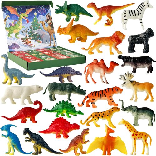 Dinosaur Advent Calendar 2025 - 24-Day Countdown with Realistic Figurines | Perfect Christmas Gift for Kids