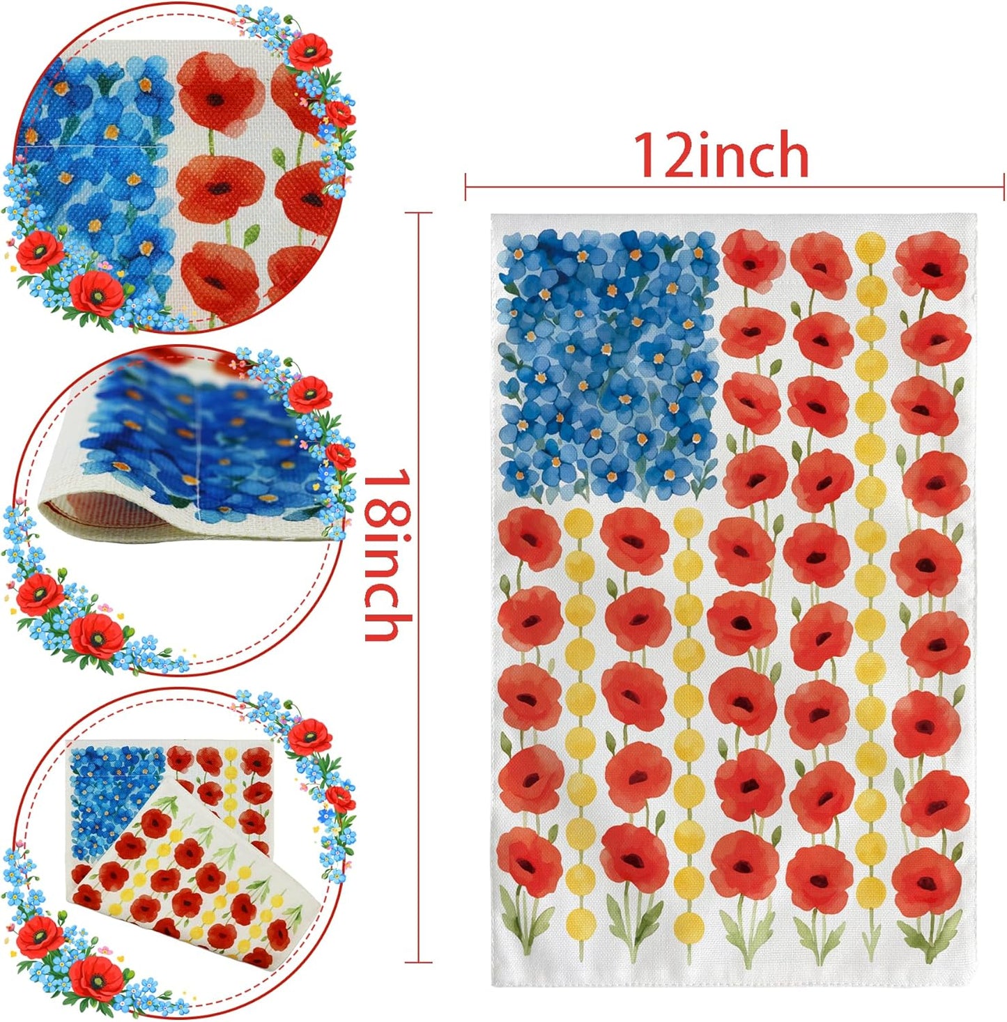 Memorial Day Decorations - Double-Sided 12x18 Inch Spring Garden Flag | Patriotic American Flag for Outdoor 4th of July Celebrations
