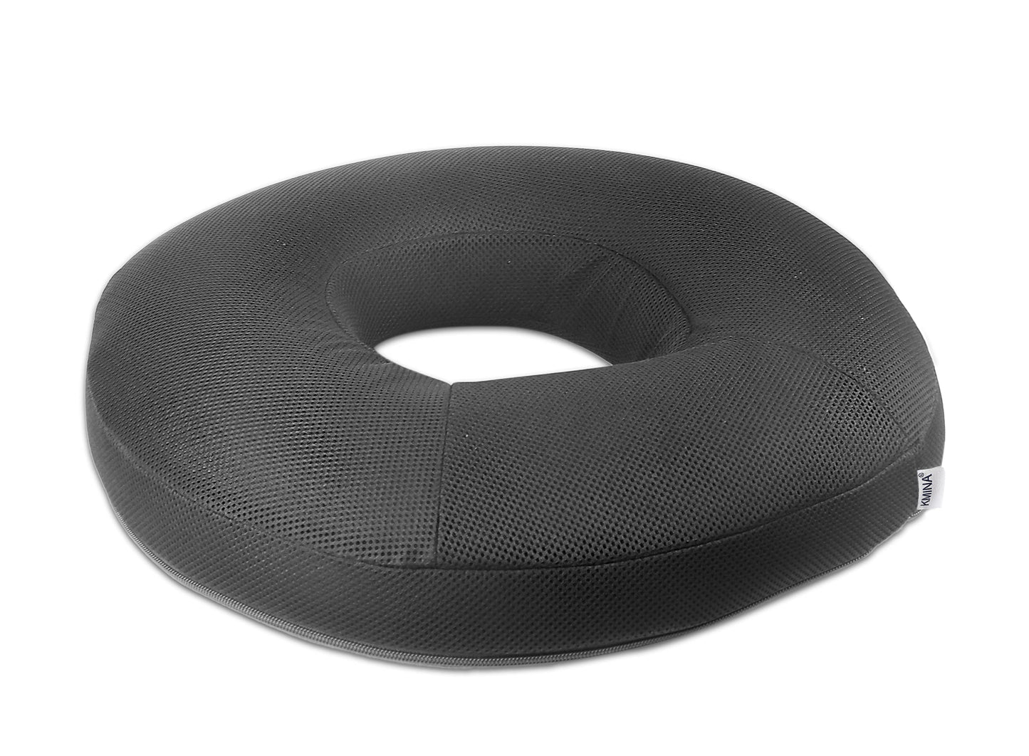 KMINA Donut Tailbone Pillow, Memory Foam Seat Chair Cushion, Sciatica & Pressure Sores Relief, Hemorrhoids Pillow for Sitting, Made in Europe