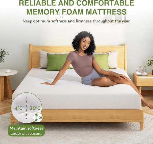 EGOHOME Full Size Memory Foam Mattress - 8 Inch Cooling Gel Bed Mattress | Medium Firm Support, 75''L x 54''W
