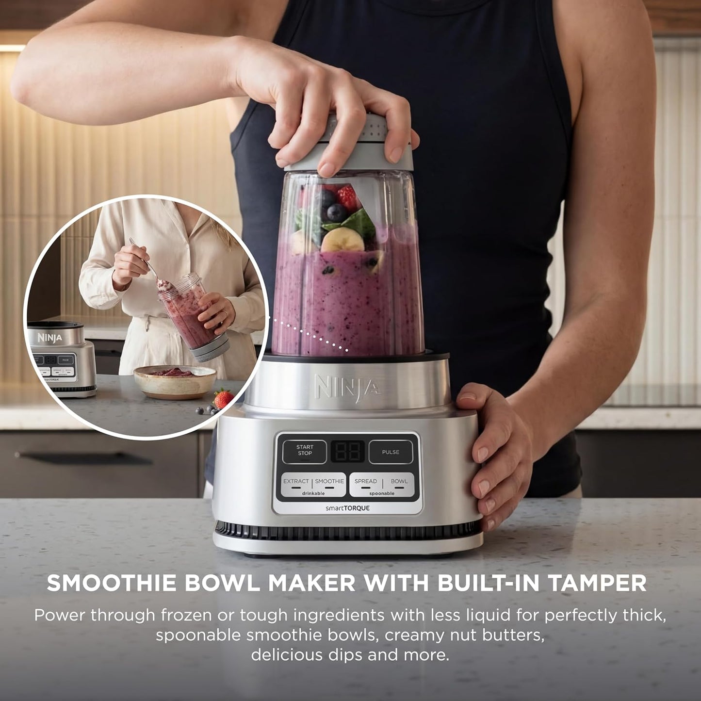 Ninja Foodi Blender - Personal Smoothie Maker with Hybrid Blades & To-Go Cups | Silver | 1200 Peak Watts