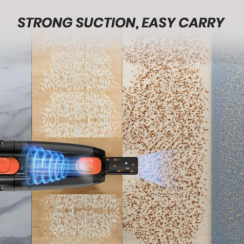 Candy Corded Stick Vacuum Cleaner - Powerful Suction Handheld Vacuum with One-Click Dust Disposal | 3-in-1 for Hard Floors & Ceramic Tile, 0.8L Capacity